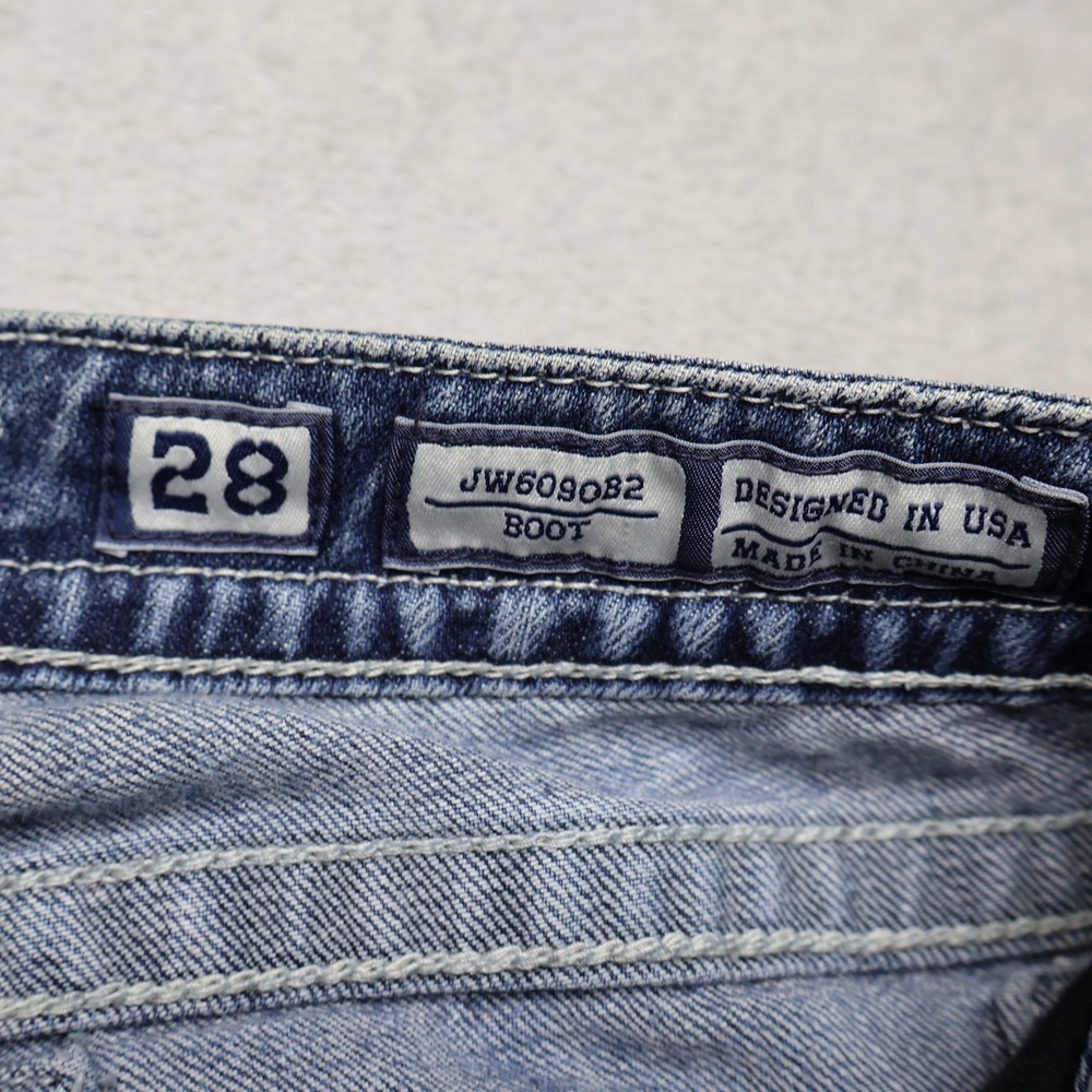 Miss Me Jeans Women 28 Medium Wash Rhinestone Embroidered Bootcut Fade READ - Picture 9 of 16